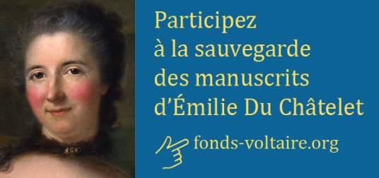 Sauvegarder les manuscrits d'Émilie Du Châtelet